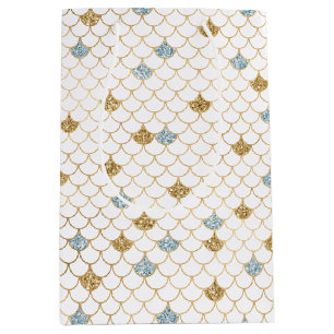 Glitzy Mermaid Blue Gold Sparkone Glitzer Mittlere Geschenktüte