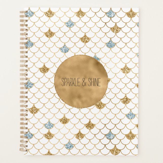 Glitzy Mermaid Blue Gold Sparkone Glitzer Planer (Vorderseite)