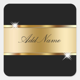 Glitzy Monogram Sticker Labels "monogram city"