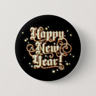 Glitzy neues Jahr Button