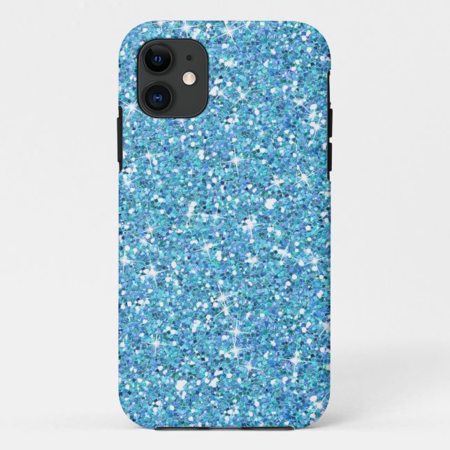 Glitzy Ocean Blue Glitzer Case-Mate iPhone Hülle (Rückseite)