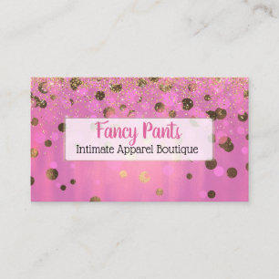 Glitzy Pink and Gold Foil Look Business Card Visitenkarte