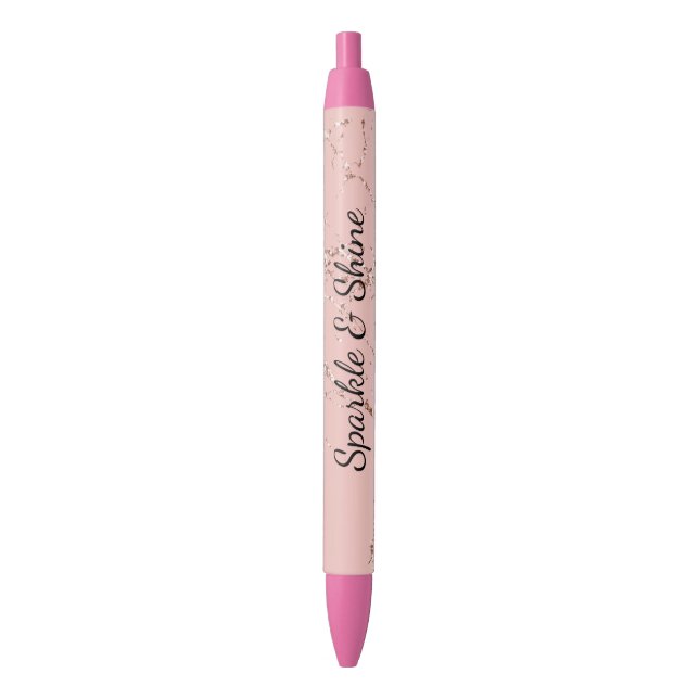 Glitzy Pink Blush Rose Gold Glitter Sparkle Kugelschreiber (Vorderseite Vertikal)