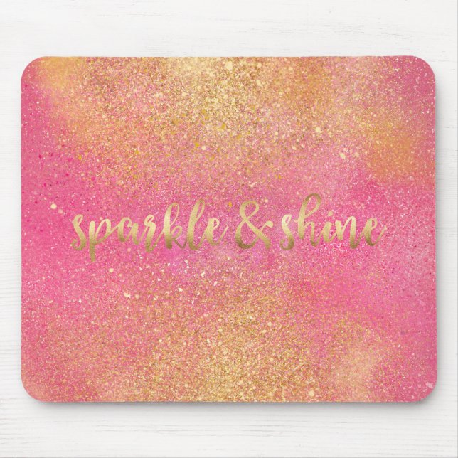Glitzy Pink Gold Sparkle und Shine Mousepad (Vorne)