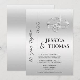 Glitzy Posh 60. Diamond Wedding Jubiläum Einladung