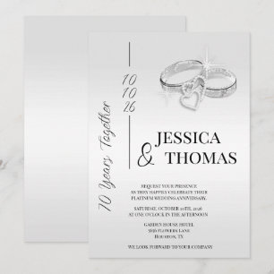 Glitzy Posh 70. Platinum Wedding Jubiläum Einladung
