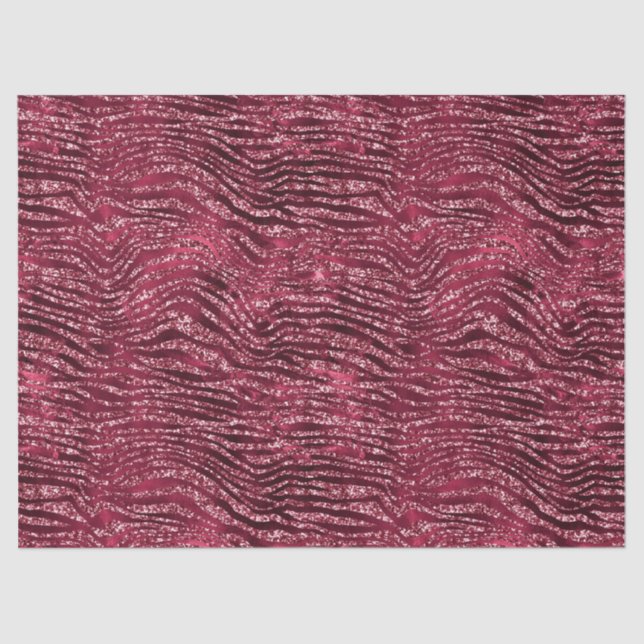 Glitzy Red Glitzer Animal Print Seidenpapier (Vorderseite)