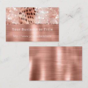 Glitzy Rose Gold Sparkah Cheetah Visitenkarte