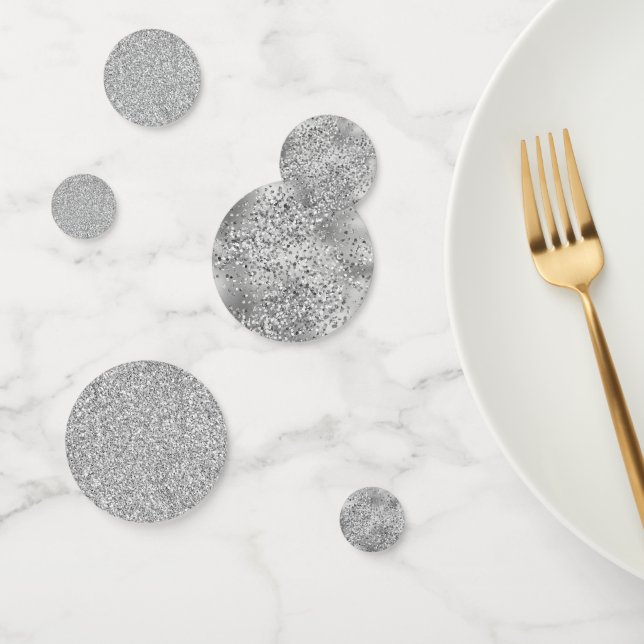 Glitzy Silver Glitzer Konfetti (Gruppe)