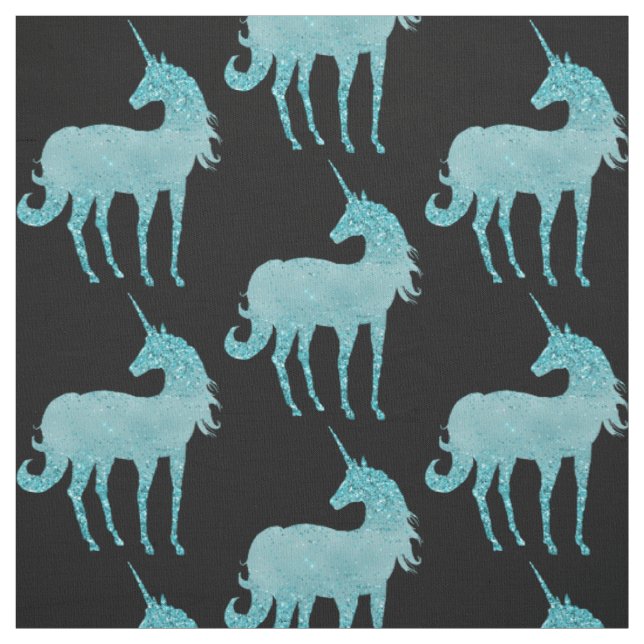 Glitzy Sparkle Aqua Unicorn Stoff (Muster)