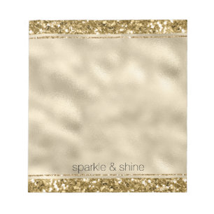 Glitzy Sparkle Gold Glitzer Notepad Notizblock