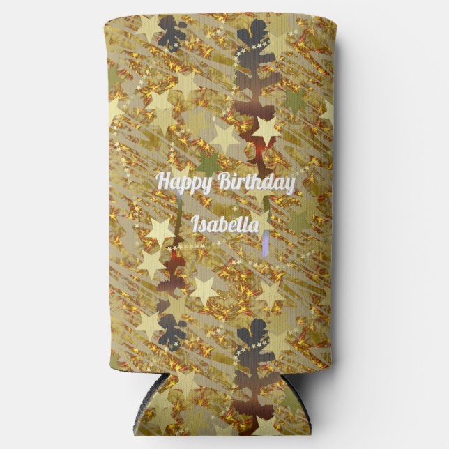 Glitzy Sprakling Any Age Birthday Abstract Pattern Selters Dosenkühler (Vorderseite)