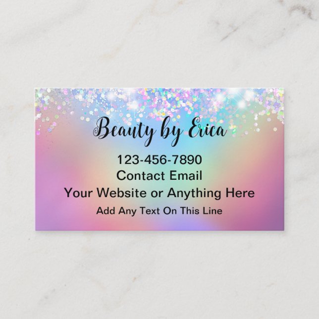 Glitzy Trendy Beauty Fashion Makeup  Visitenkarte (Vorderseite)