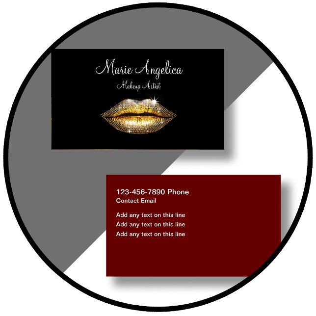 Glitzy Trendy Makeup Fashion Business Cards Visitenkarte (Von Creator hochgeladen)