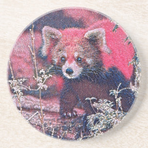 GlitzyAnimal_RedPanda_005 Getränkeuntersetzer
