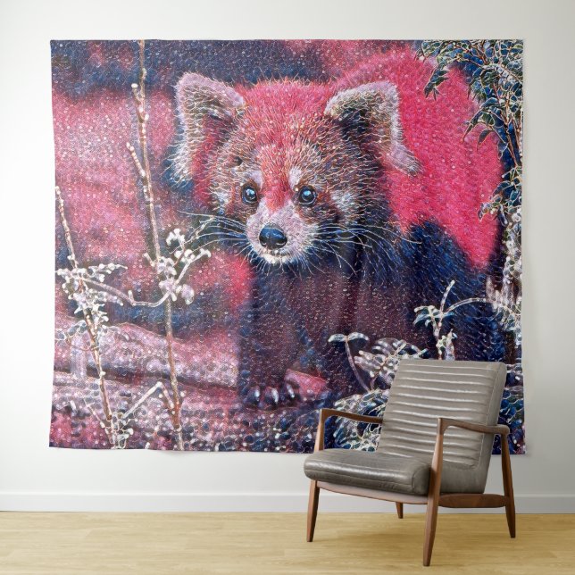 GlitzyAnimal_RedPanda_005 Wandteppich (Beispiel (Horizontal))