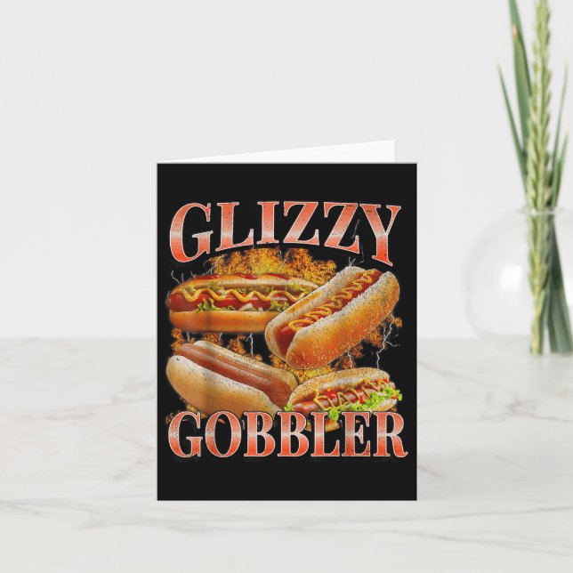 Glizzy Gobbler Funny Dackel Hot Dog Meme Bootleg G Karte (Vorderseite)