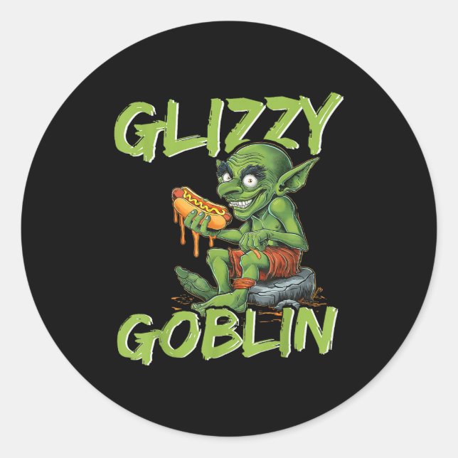 Glizzy Goblin Funny Glizzy Gobbler Hot Dog Lover  Runder Aufkleber (Vorderseite)