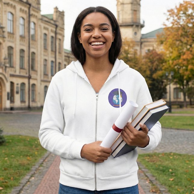 Global Education Graduation Cap Earth Smart Planet Hoodie (Von Creator hochgeladen)