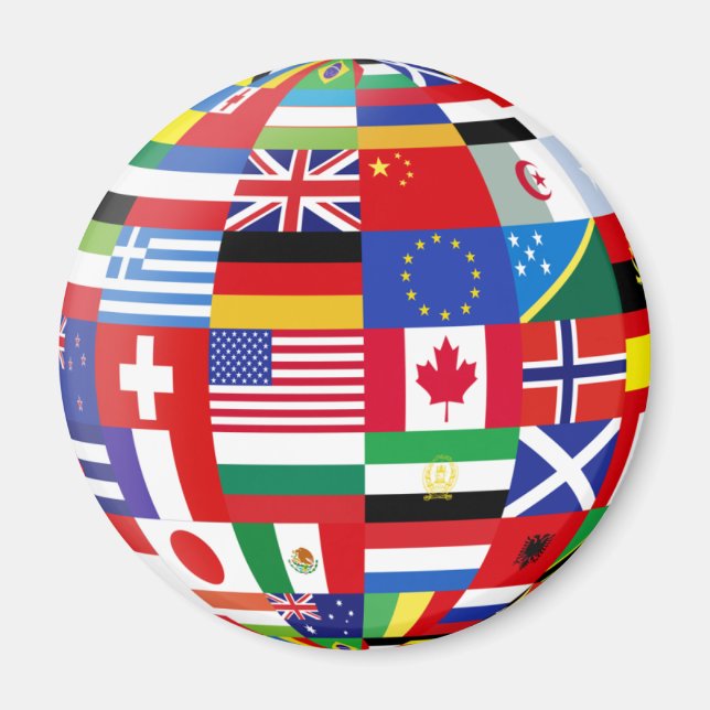 Global Flags Kühlschrankmagnet (Vorne)