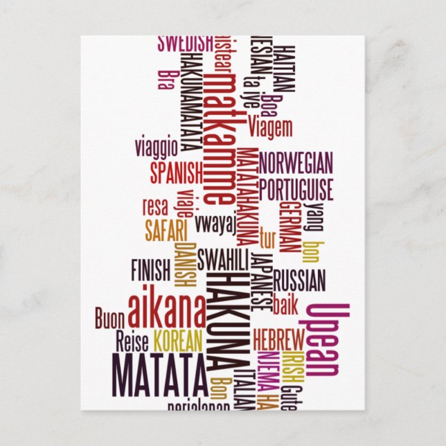 Global Groove: Hakuna Matata in jeder Sprache Postkarte (Vorderseite)