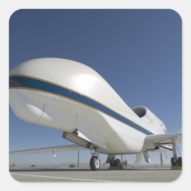 Global Hawk unbemannte Flugzeuge 2 Quadratischer Aufkleber (Vorderseite)