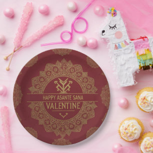 Global Luxe Frohen Valentinstag: Rot & Gold Adi Pappteller