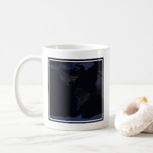 Global Map Earth's City Lights at the Night. Kaffeetasse