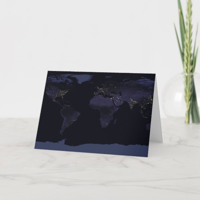 Global Map Earth's City Lights at the Night. Karte (Vorderseite)