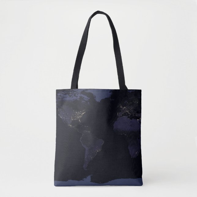 Global Map Earth's City Lights at the Night. Tasche (Vorderseite)