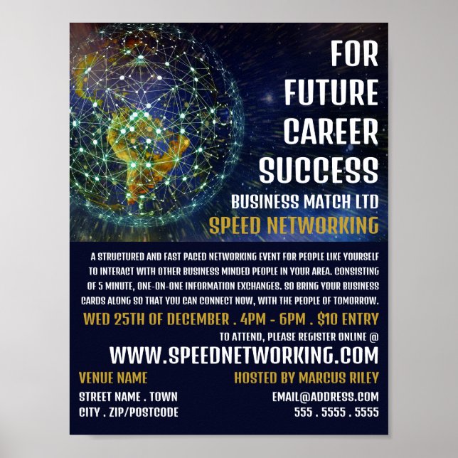 Global Networking, Speed-Networking-Event-Werbung Poster (Vorne)
