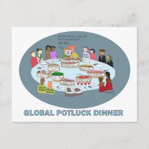 GLOBAL POTLUCK DINNER POSTKARTE