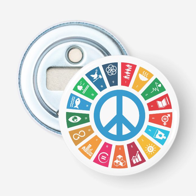 Global Sustainability Goals Trendy Inspiring Gifts Flaschenöffner (Vorderseite)