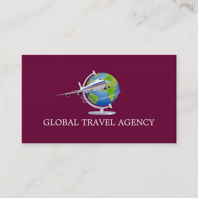 Global Travel Agency Agent Business Card Visitenkarte (Vorderseite)
