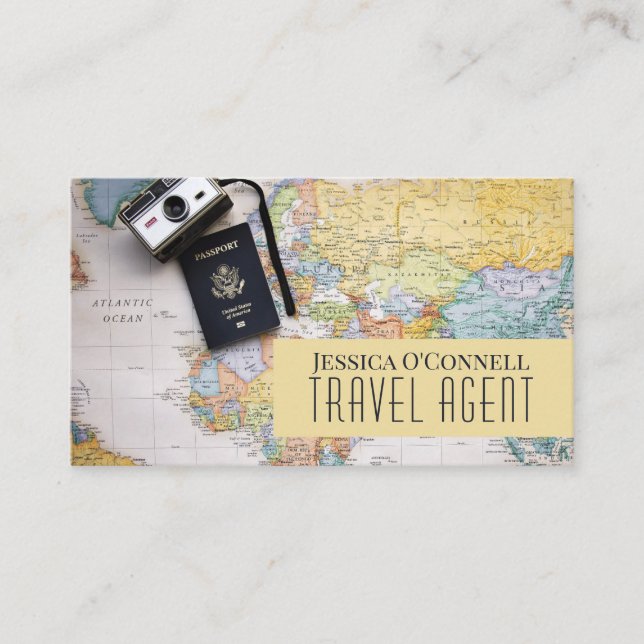 Global Travel Agency Agent Business Card Visitenkarte (Vorderseite)