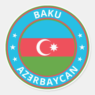 Global Traveller - Baku, Azǝ   Aserbaidschan Runder Aufkleber