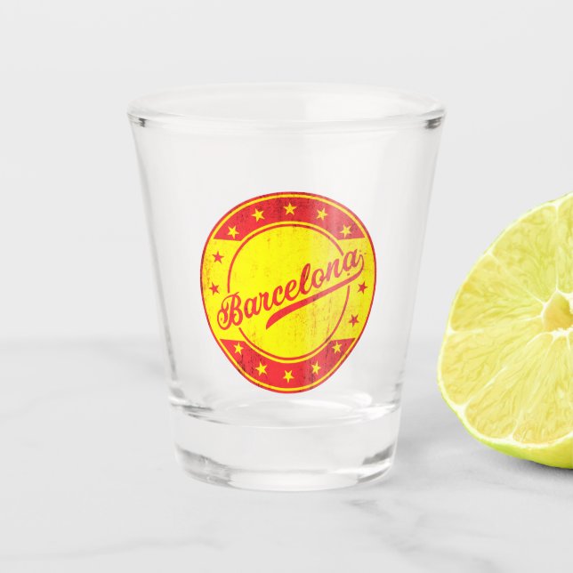 Global Traveller - Barcelona, Spanien Schnapsglas (Vorderseite)