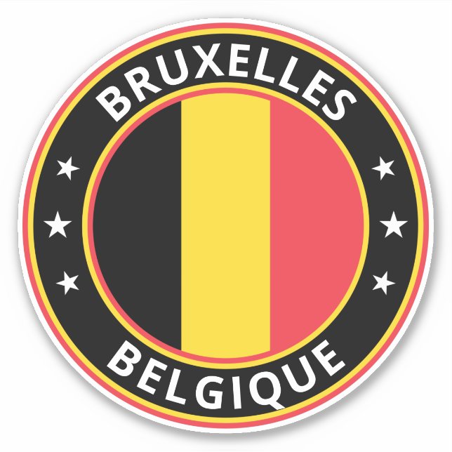 Global Traveller - Brüssel, Belgien | Belgien Aufkleber (Vorderseite)