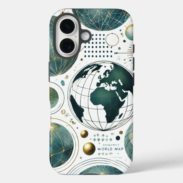 Global Traveller: Chic World iPhone Case (Rückseite)