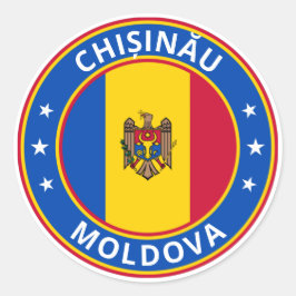 Global Traveller - Chișinău, Moldau-Aufkleber Runder Aufkleber
