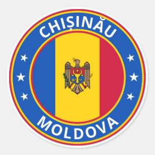 Global Traveller - Chișinău, Moldau-Aufkleber Runder Aufkleber