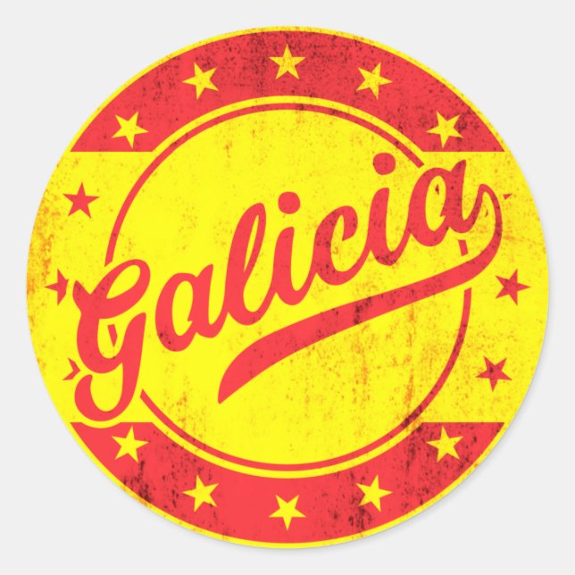 Global Traveller - Galicien, Spanien Runder Aufkleber (Vorderseite)