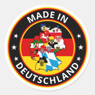 Global Traveller - Made in Deutschland (Bearbeit Runder Aufkleber