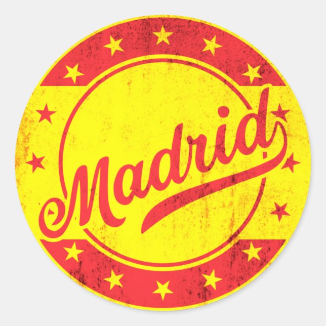 Global Traveller - Madrid, Spanien Runder Aufkleber (Vorderseite)