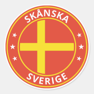Global Traveller - Skånska, Schweden   Schweden (B Runder Aufkleber