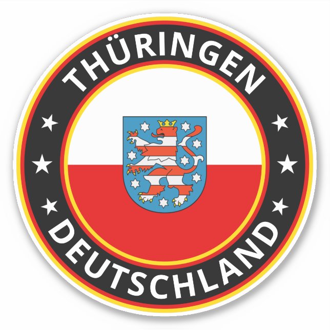 Global Traveller - Thüringen, Deutschland (Edit) Aufkleber (Vorderseite)