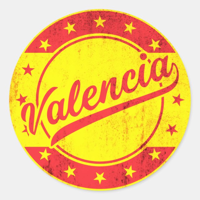Global Traveller - Valencia, Spanien Runder Aufkleber (Vorderseite)