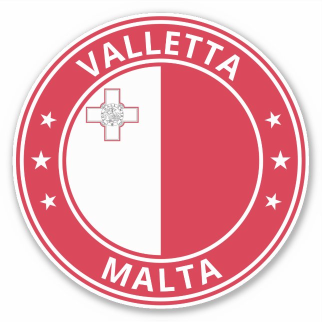 Global Traveller - Valletta, Malta Aufkleber (Vorderseite)