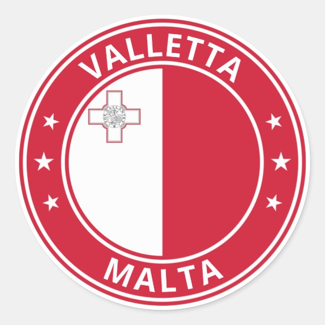 Global Traveller - Valletta, Malta Runder Aufkleber (Vorderseite)