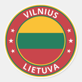 Global Traveller - Vilnius, Lietuva | Litauen Runder Aufkleber